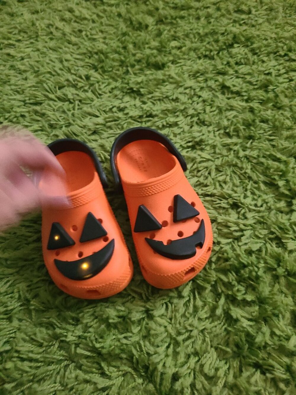Light Up Kids Pumpkin Crocs